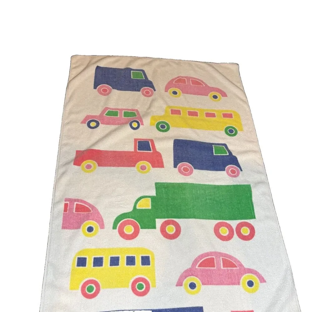 Marimekko Litho-Graphics Bo Boo cars and trucks Beach Towel Made USA 56